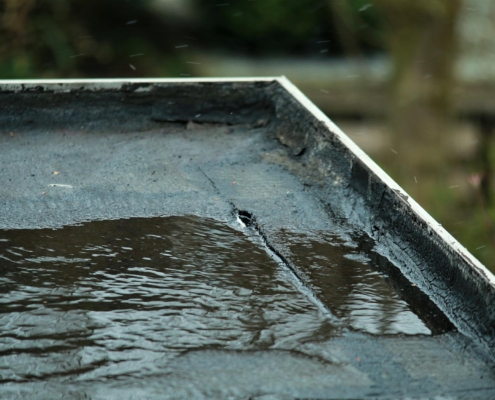 Flat Roof In Rain